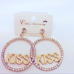 NWT Earrings Chrystal Kiss Pierced. Very Brilliant!